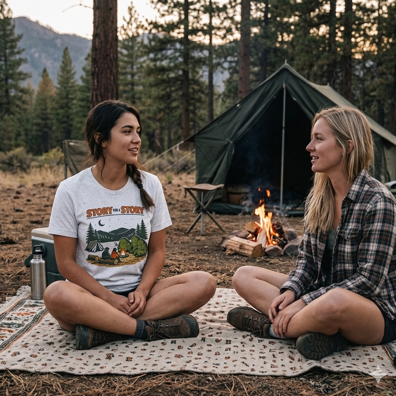 Story by the Campfire T-Shirt — Outdoor Camping Graphic Tee