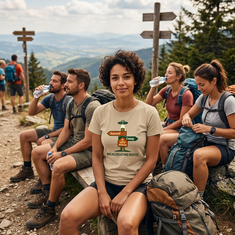 Recalculating Route T-Shirt — UFO Pickup Camp Summit Graphic Tee