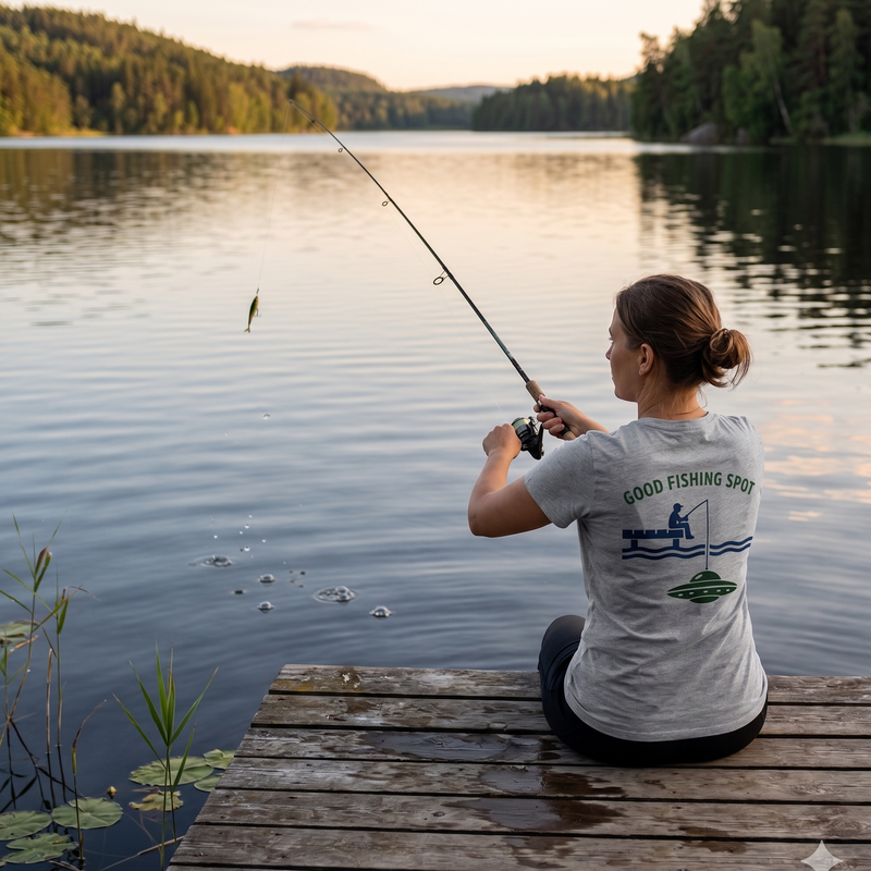 Good Fishing Spot T-Shirt — Funny UFO Fishing Graphic Tee