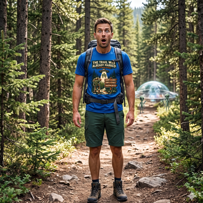Hiking T-Shirt - "The Trail Was Already Marked" Vintage Adventure T-Shirt