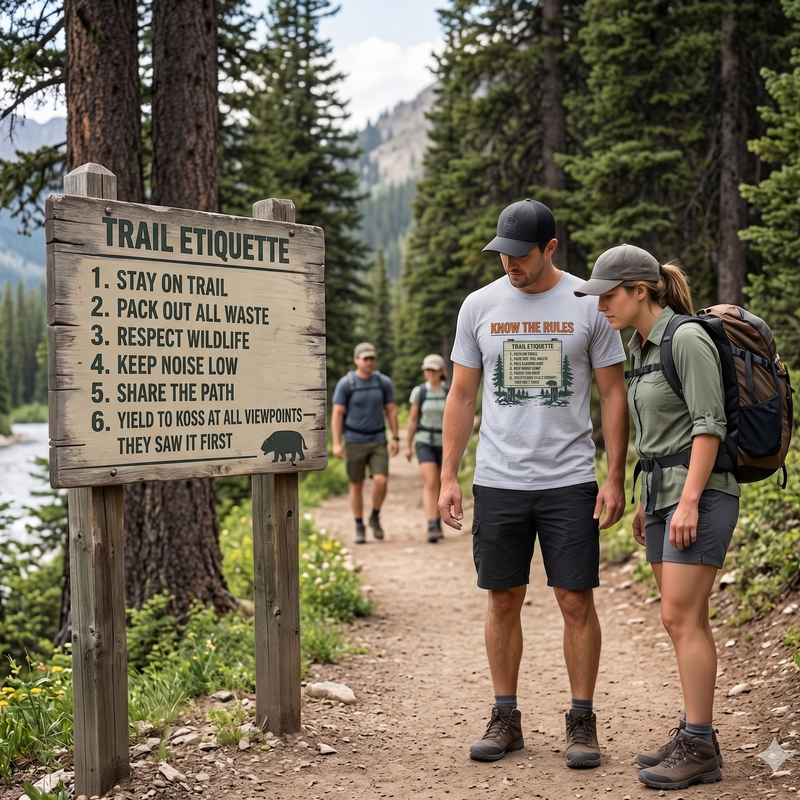 Trail Etiquette T-Shirt — Alien Hiking Shirt