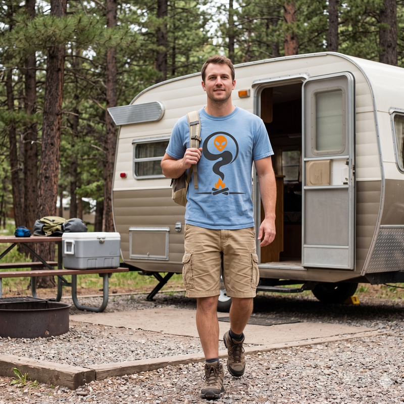 Camping Alien Campfire T-Shirt –  Graphic Tee