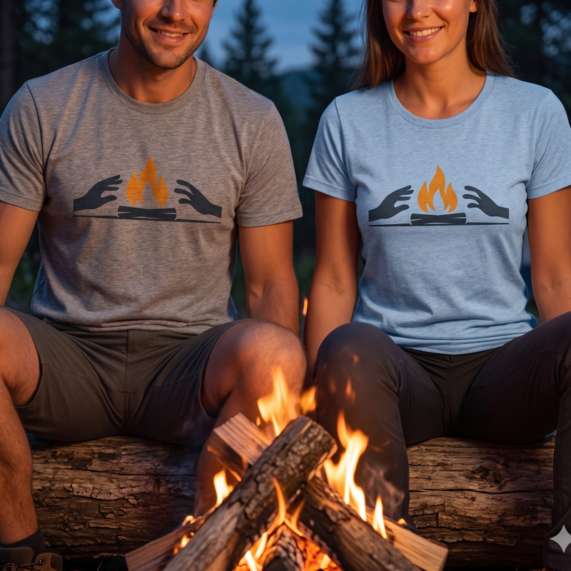 Camping T-Shirt — Hands Warming Alien Graphic Tee