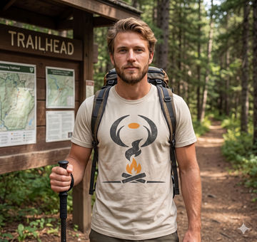 Campfire Alien Smoke Spirit T-Shirt — Minimal Camping Logo Tee