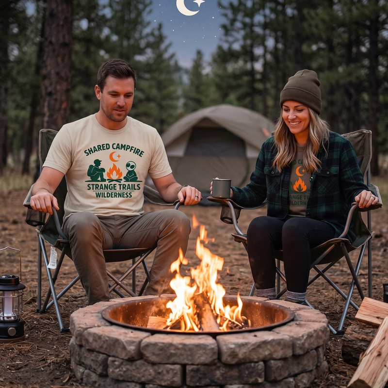 Shared Campfire Alien T-Shirt — Strange Trails  Graphic Tee