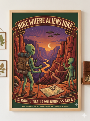 Hike Where Aliens Hike Strange Trails Wilderness Area Poster