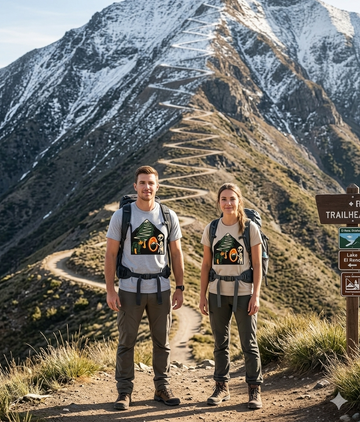 Funny Alien Hiking Shirt | Strange Trails Wilderness — Switchback Shortcut Portal Tee