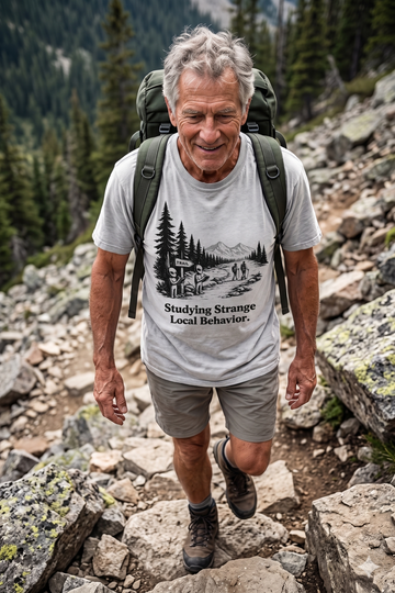 Studying Strange Local Behavior — Alien Spy Hiking Trail Graphic T-Shirt