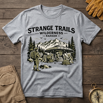 Strange Trails Wilderness Ranger T-Shirt — Vintage Mountain & Forest  Alien Adventure Tee