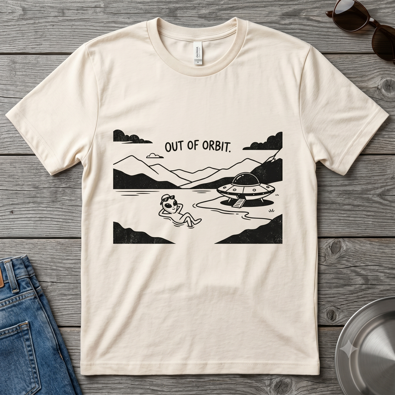 Out of Orbit — Alien Vacation Lake Graphic T-Shirt