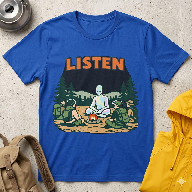 Listen - Campfire Alien T-Shirt