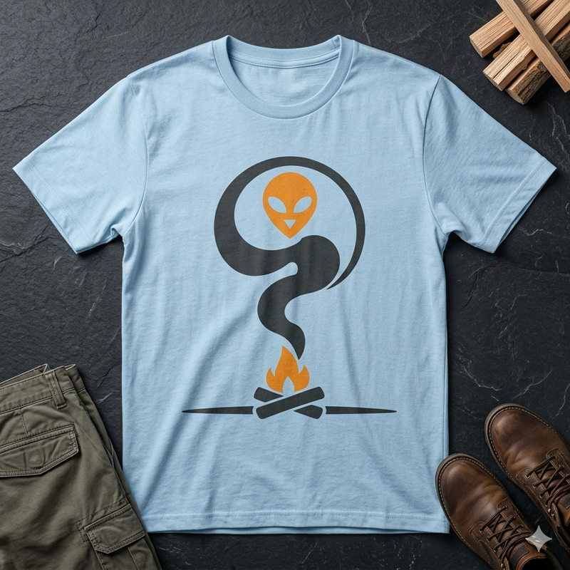Camping Alien Campfire T-Shirt –  Graphic Tee