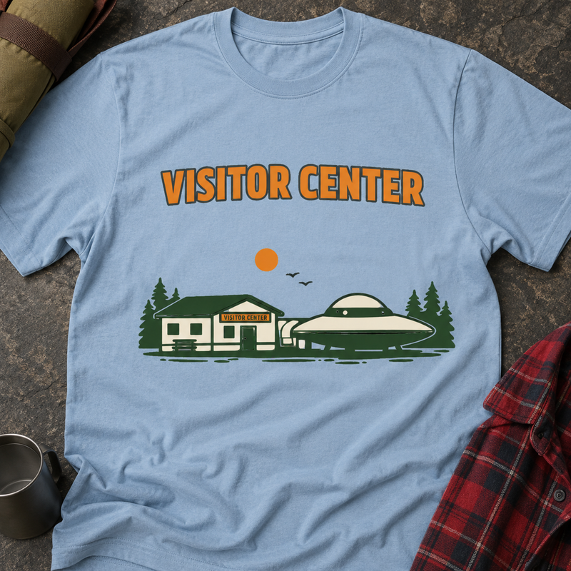 Visitor Center T‑Shirt — Retro UFO  Graphic Tee