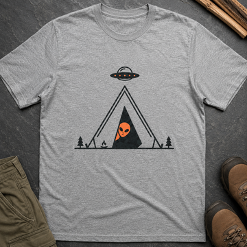 Alien Camping T-Shirt — UFO Tent Graphic Tee