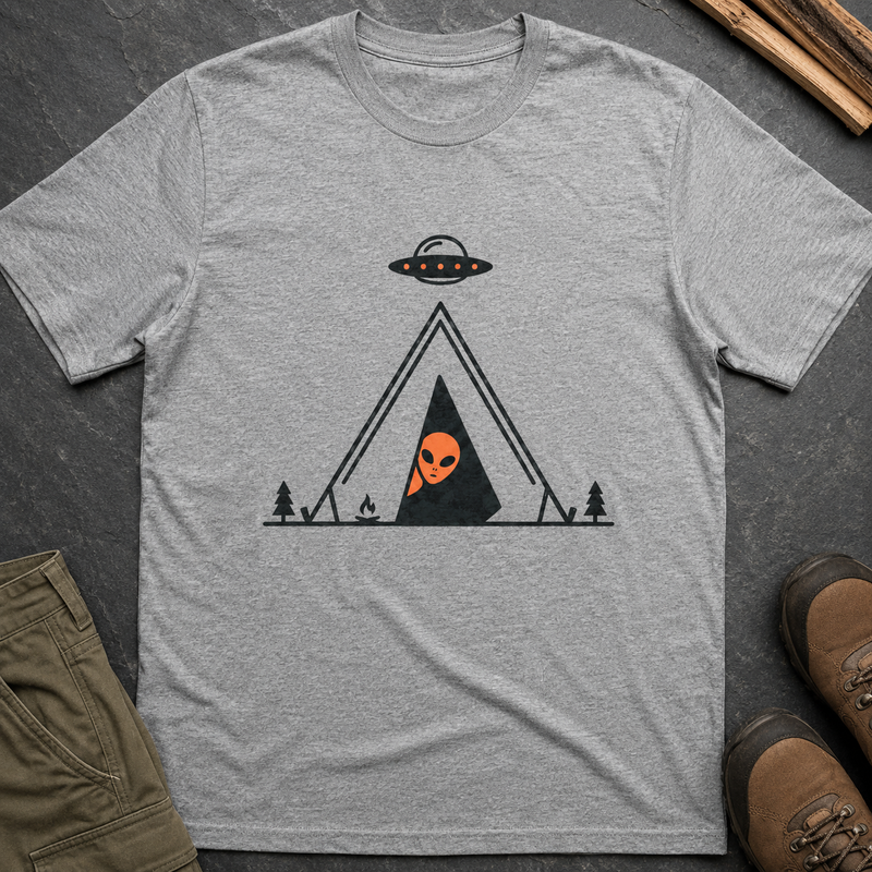 Alien Camping T-Shirt — UFO Tent Graphic Tee