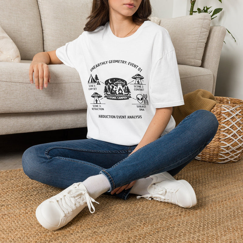 Alien Abduction Shirt | Strange Trails Wilderness — Abduction Event Storyboard Camp Scene Tee
