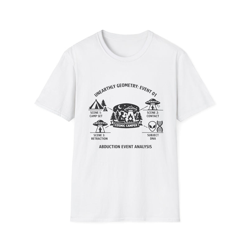 Funny Alien Abduction Shirt | Strange Trails Wilderness — Abduction Event Storyboard Camp Scene Tee