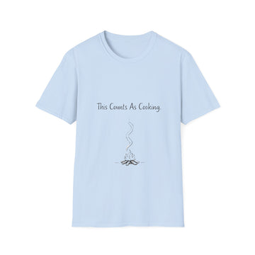 "This Counts As Cooking" T-Shirt — Funny Minimalist Chef Tee