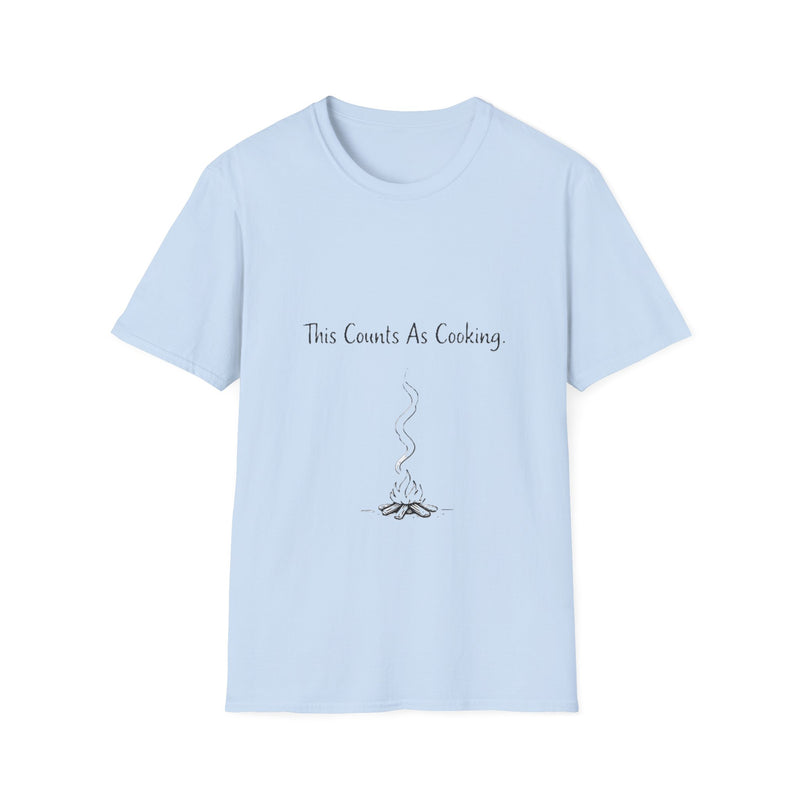 "This Counts As Cooking" T-Shirt — Funny Minimalist Chef Tee